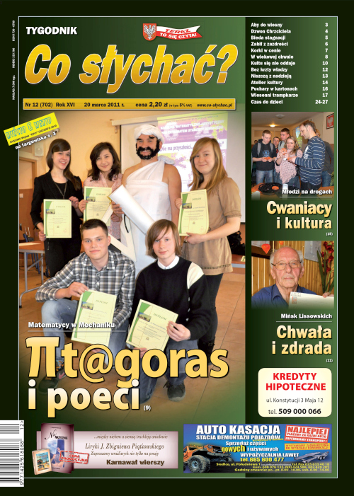 Okładka gazety Co słychać? - nr 12 (702) 2011
